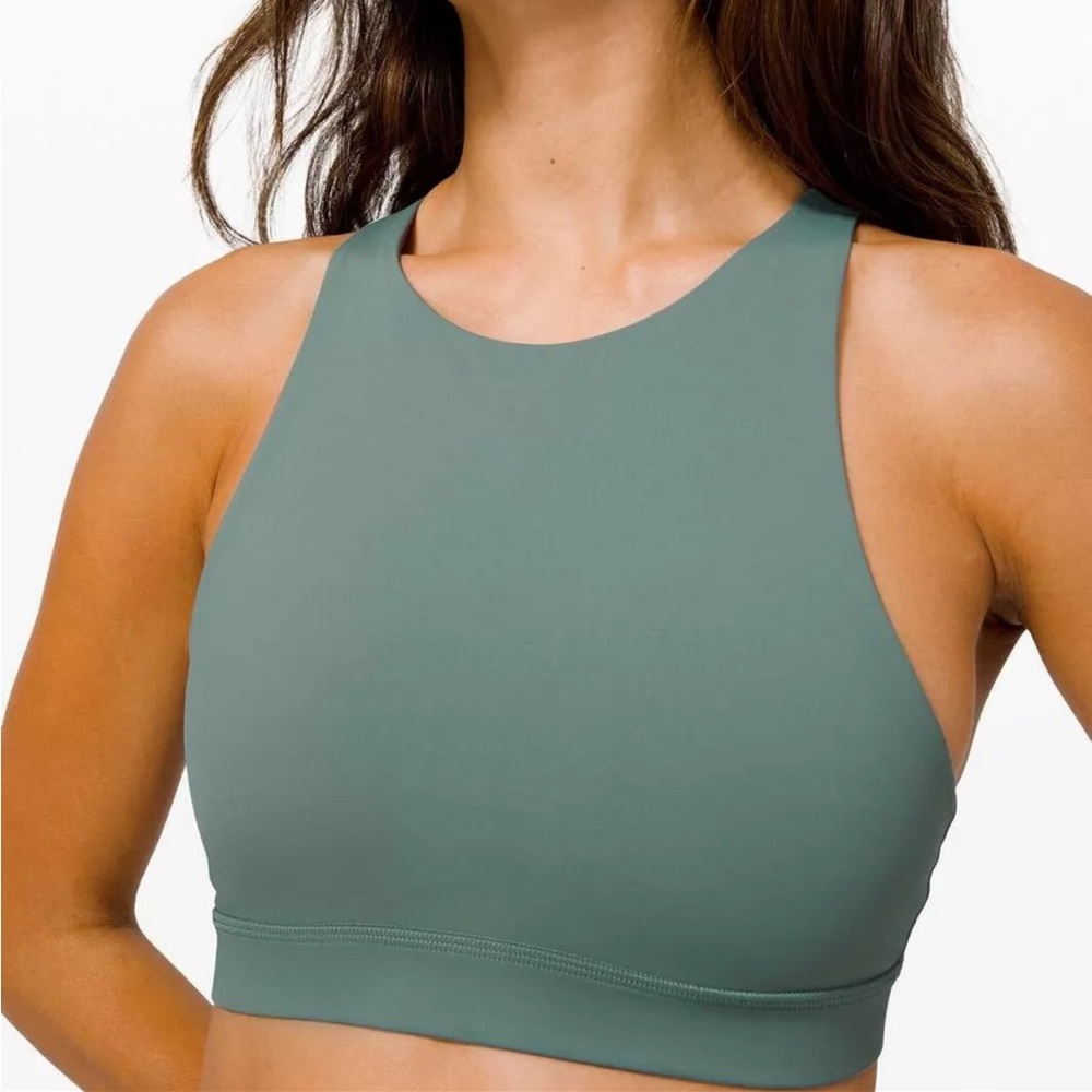 SOLD Lululemon Energy Bra High-Neck Tidewater Teal Sz 8 Medium Support, B/C Cup